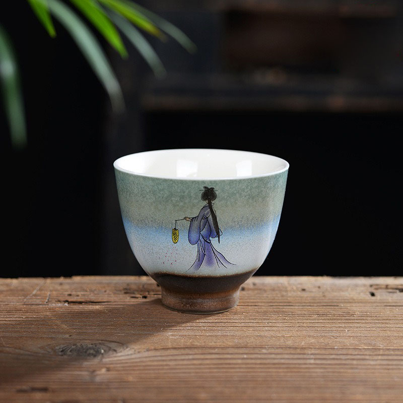 BoHua ware ceramic hand - made fairy beauty tea cups sample tea cup in the hand - made teacup ceramics cup