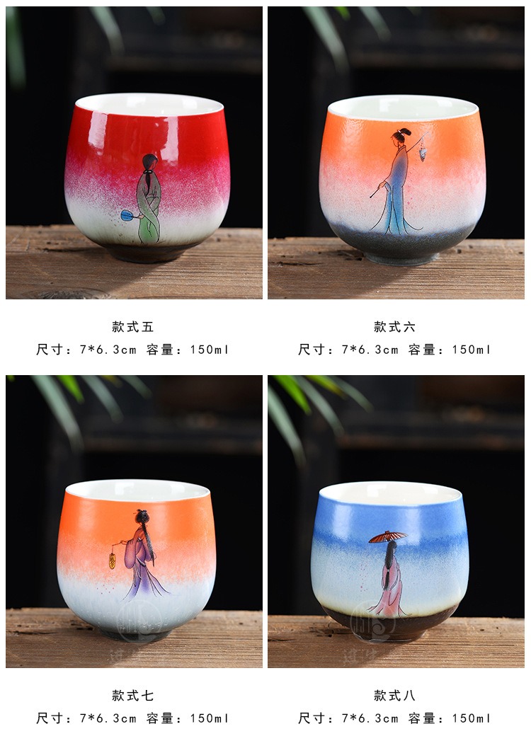 BoHua ware ceramic hand - made fairy beauty tea cups sample tea cup in the hand - made teacup ceramics cup