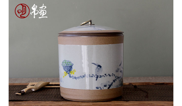 Jingdezhen ceramics caddy fixings variable glaze manual creative tea house home sitting room place the metal handle POTS