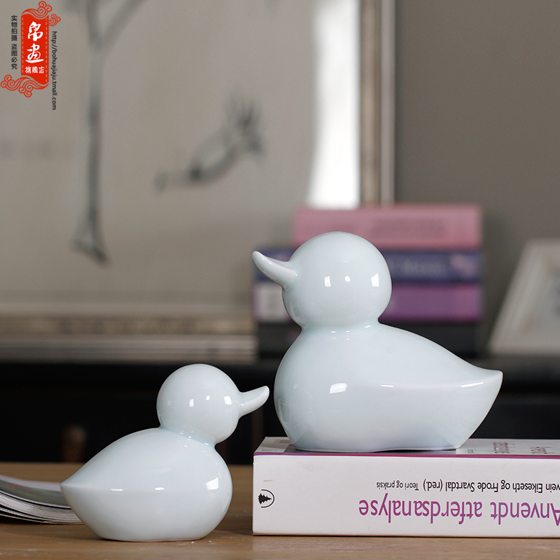 Creative rural style home sitting room decoration ceramics express little duck furnishing articles celadon desktop craft ornaments