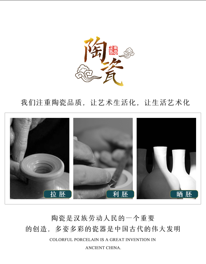 Jingdezhen ceramic hand - made pastel caddy fixings ceramic jar with cover household receives hand - made of pastel caddy fixings