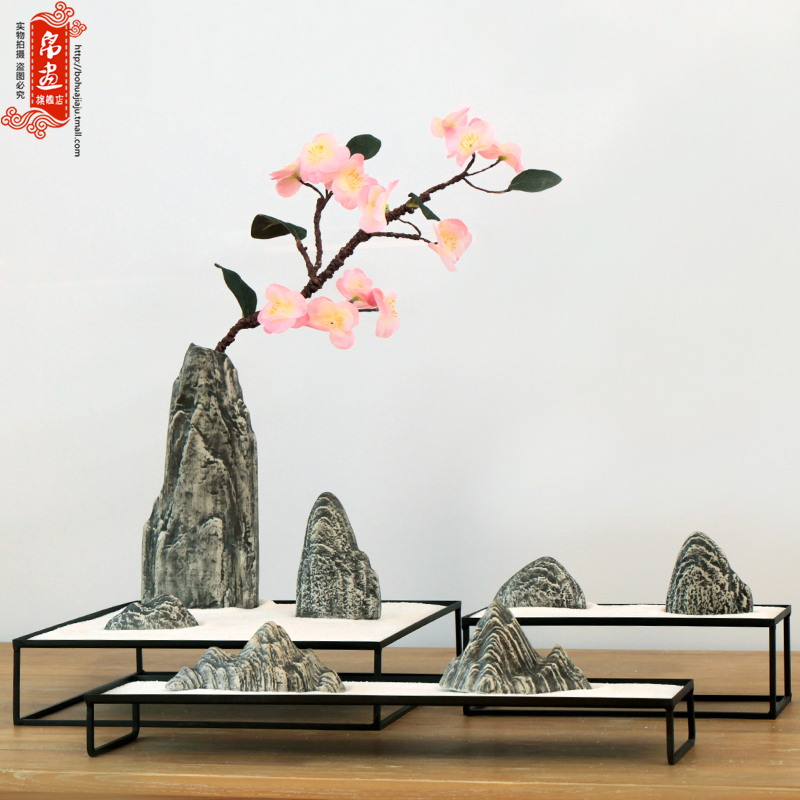 Chinese stone jingdezhen manual creative ceramic flower implement furnishing articles artistic move flower arranging flower rockery ornaments