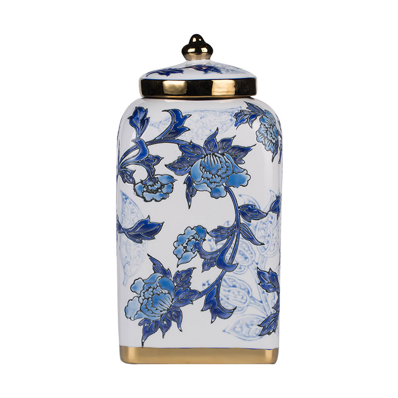 Jingdezhen ceramics kangxi archaize general blue and white porcelain jar of hand - made of vases, new Chinese style living room decorations furnishing articles