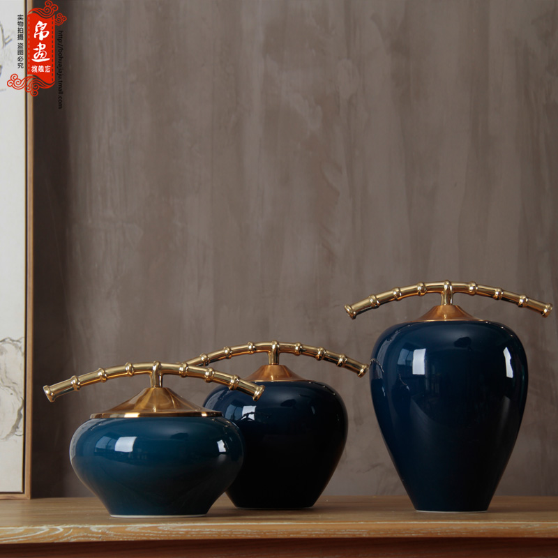 New Chinese style flower furnishing articles creative living room household act the role ofing is tasted European furnishing articles decoration metal fittings ceramic arts and crafts