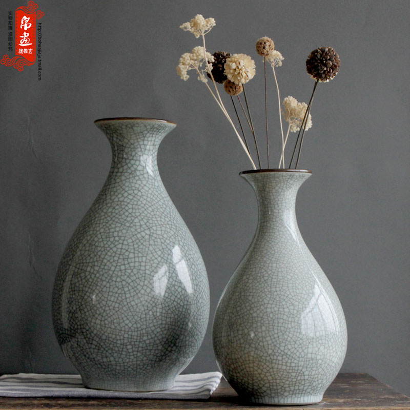 Jingdezhen ceramic dark antique piece of flowers in the sitting room the bedroom of crack open TV ark, home decoration flower implement furnishing articles