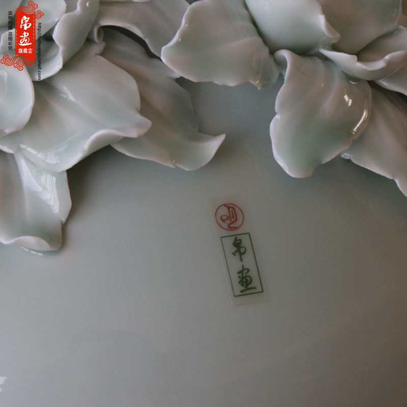 Furnishing articles jingdezhen ceramic vases, small expressions using manual shadow green home sitting room adornment creative flower arranging flower decoration