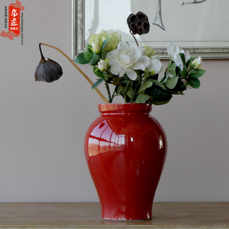 Jingdezhen ceramic vase furnishing articles grain dry flower flowers all over the sky star flower arranging a yellow water jar, sitting room home