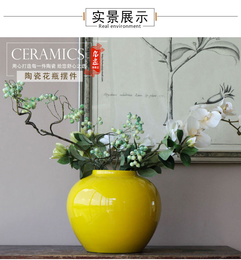 Jingdezhen ceramic vase furnishing articles of new Chinese style living room grain dry flower flower arranging flowers, TV ark, adornment household