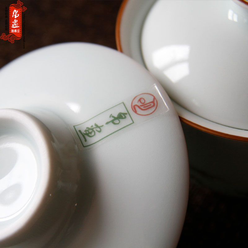 Jingdezhen ceramics by hand shadow under the blue glaze color ceramic tureen temperament kunfu tea