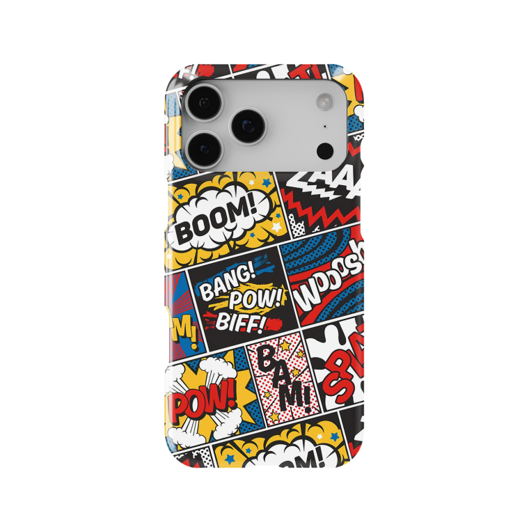 Comic Art Illustration Pattern Heat Dissipation Lightweight Glossy Finish – Pro/Plus/Max/Air – 17, 16, 15, 14, 13, 12 iPhone