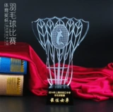 Конкурс бадминтона Crystal Trophy Customed Гравировал, создавая годовые подарки Creative Badminton Awards Creative Badminton Awards