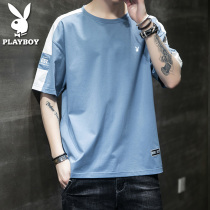 Floral Playboy Official Web Short Sleeve T-Shirt Male Summer Trend Tide Card Men Half Sleeve Summer Clothing Teen Student Compassionate T