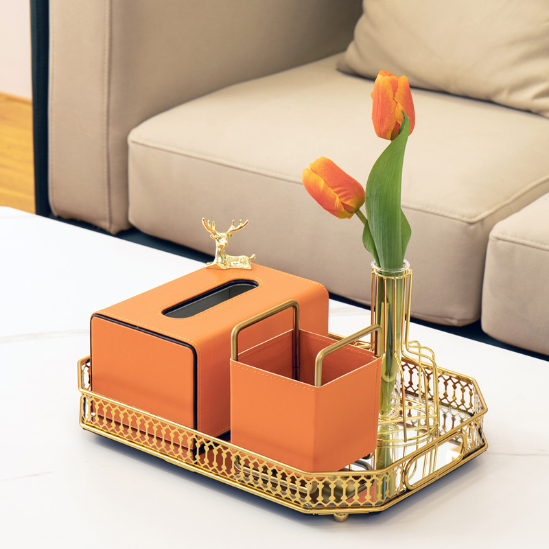 Light extravaganza Creative paper towel box Home toilet paper box Nordic Living room minimalist tea table Multi-functional remote control containing box