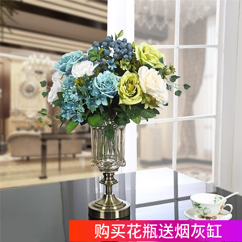 European style creative glass vase decoration Home decoration Living room dining table Store study fashion TV cabinet decoration