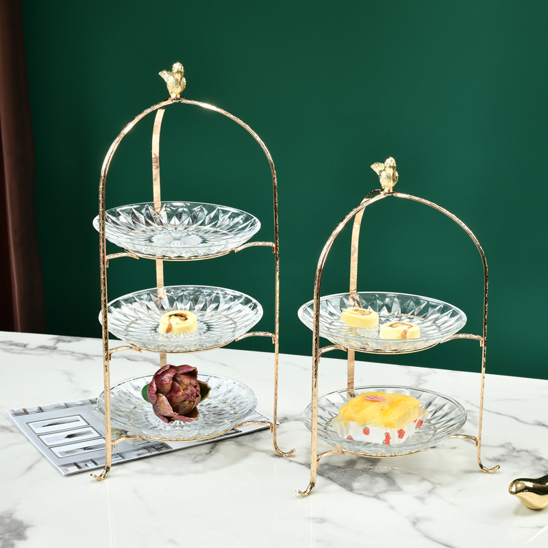 Eurostyle American Light Lavish Tea Table Fruit Pan Multilayer Cake Zero Canon Minima Nordic Metal Snack Shelf Decoration