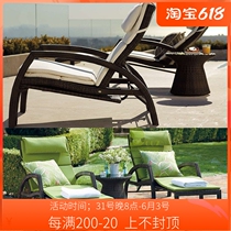 Outdoor lying bed rattan chair Lying Chair Balcony Leisure Patio Villa swimming pool Lying Bed Folding Vines beach chair