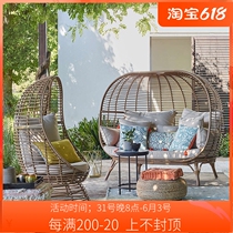 Rattan chair Three sets of backrest outdoor table and chairs Photosofa patio Courtyard Vine bed Composition furniture Garden Autumn Kilogramme Nest