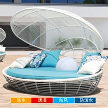 Chenfeng high-end creative rattan art garden rattan furniture rattan sofa round bed model room display sofa
