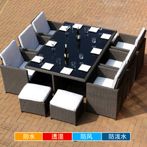 Rattan chair five-piece outdoor courtyard balcony table and chair combination outdoor terrace chair leisure rattan furniture kit