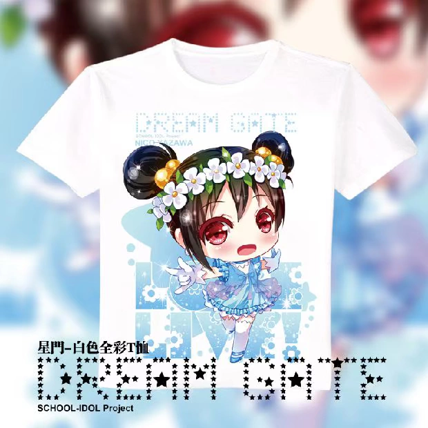 Yêu sống phiên bản Q Nicole South Bird Áo phông trắng Anime xung quanh Váy ngắn tay dài sinh viên tùy chỉnh - Carton / Hoạt hình liên quan những hình dán cute