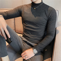 Half-height collars undershirt mens spring and autumn swarm with trendy tights in the middle of the collars and the men in the middle of the