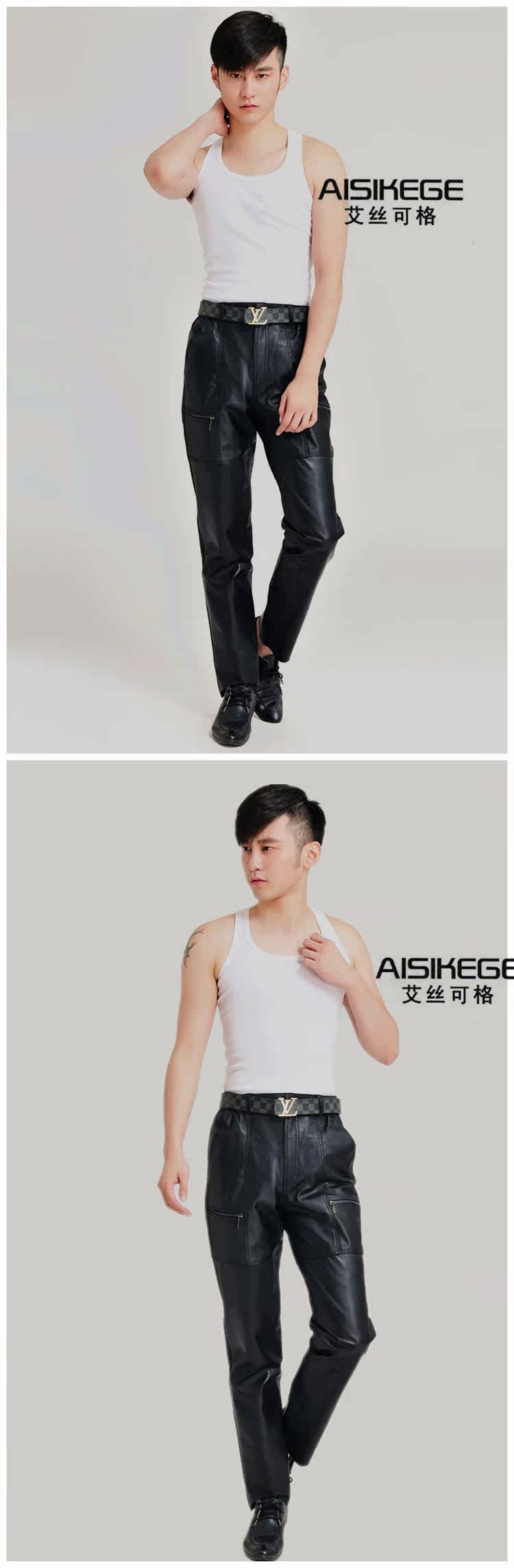 Pantalon cuir homme pantalons fuselés - Ref 1478912 Image 11