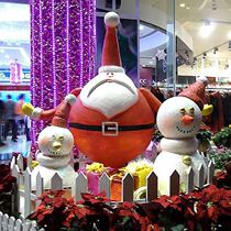 Large foam sculpture Santa Claus ornaments foam sculpture Christmas scene layout festival bubble sculpture commercial beauty Chen