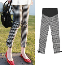 Pregnant women pants childrens small men wear spring and autumn straight tube ankle-length pants fashion foreign style plaid trousers summer leggings