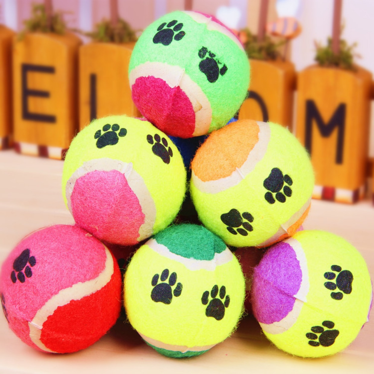 Chó đồ chơi bóng cắn lông vàng Teddy Samoyed mol mol đồ chơi con chó con đồ chơi tennis do choi cho cho