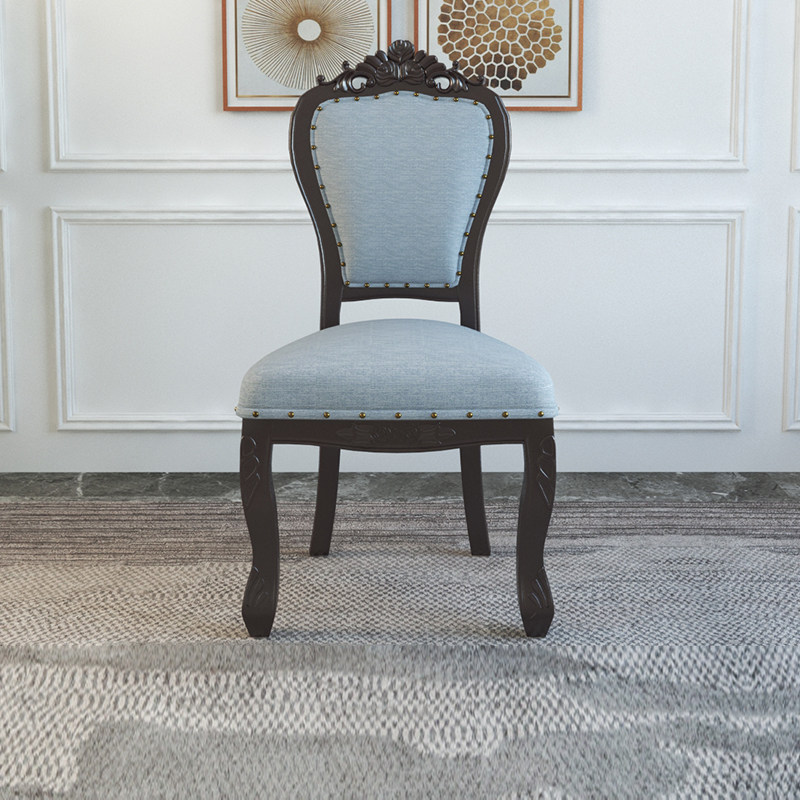 Hao Tianyi Furniture Type Dining Chair Leather Art Dining Table Stool Style White Carved Dining Chair Upscale Dining Room Leaning Back Chair