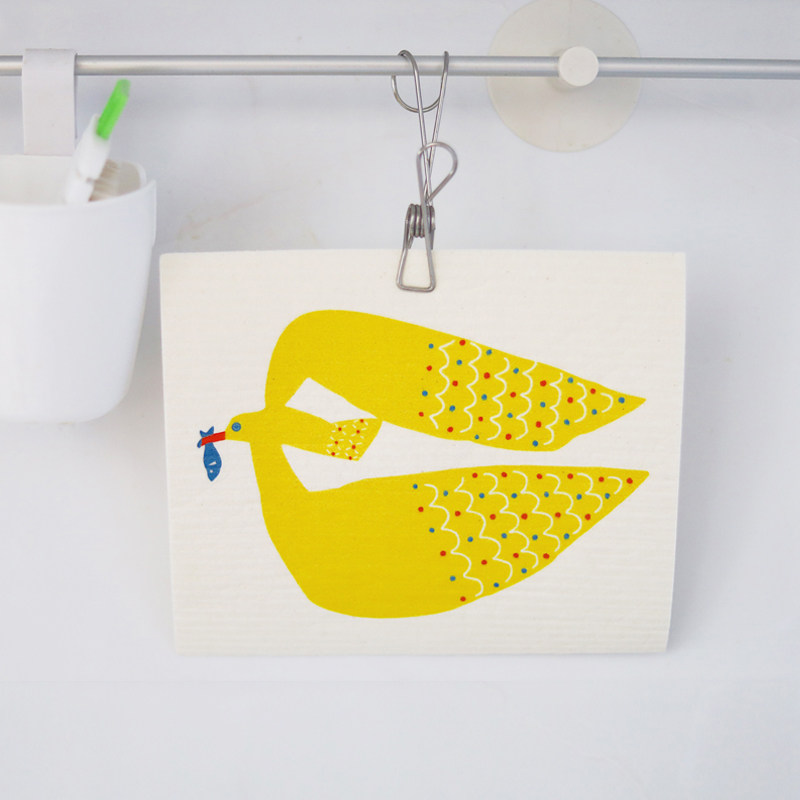 Rice-to-small yellow-bird wood wood pulp cotton rag thickened with reusable cleaning Bins absorb water without dropping the hair dishcloth