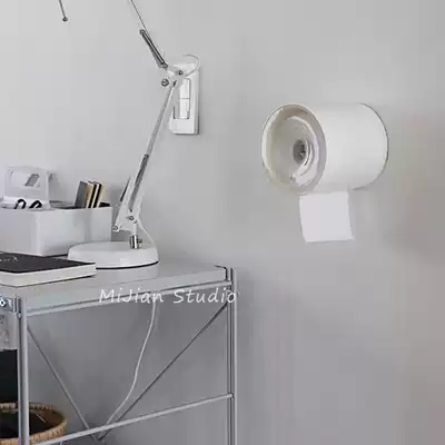 Rice room canteen nail-Free Roll toilet paper tube dressing room Non-punch roll toilet paper rack wall-mounted toilet waterproof roll sanitary paper box