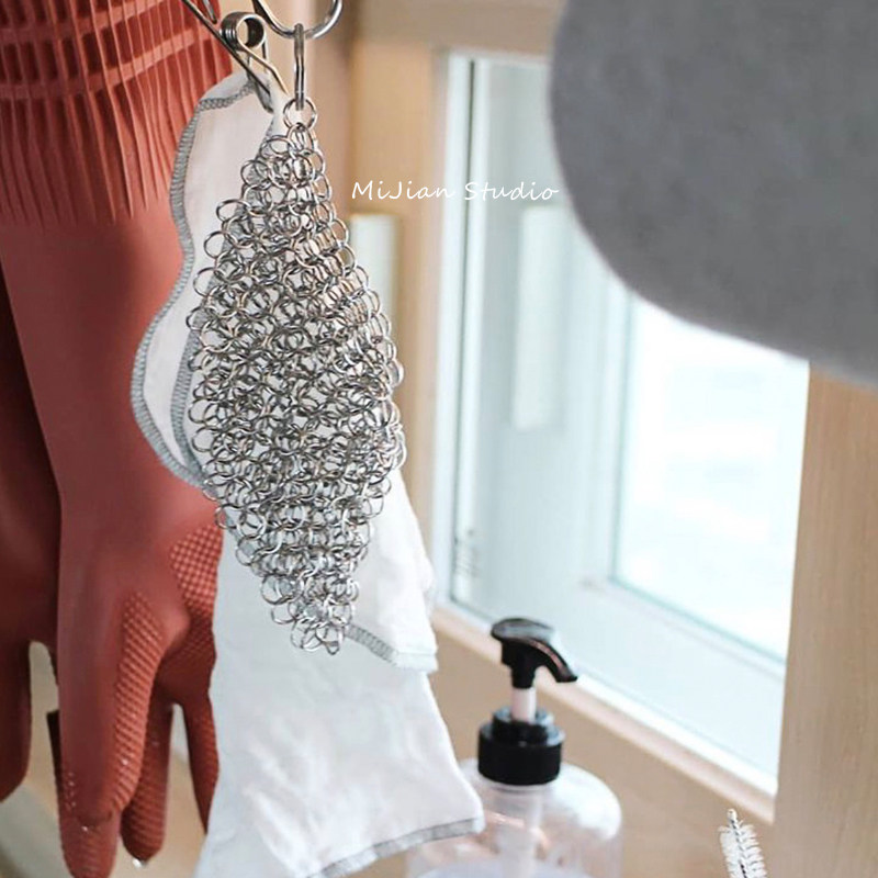Mijian non-drop steel wire ball 316 exported to Japan and South Korea kitchen cleaning with thick wire brush pot net washing pot net brush