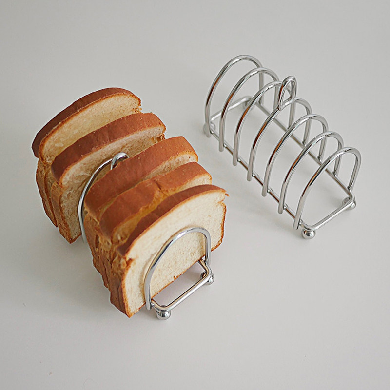Inter-Mi Canteen Toast rack Stainless Steel Bread Rack Creative Western Dining With Breakfast Aspect Bag Slices Placement Shelf-Taobao