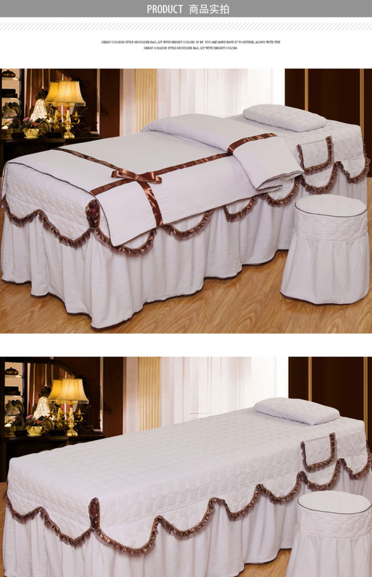Beauty khăn trải giường gia đình bốn nhỏ gọn giường màu bông rửa massage bedspread rắn châu Âu bao gồm các thẩm mỹ viện mục vụ - Trang bị tấm ga chun bọc giường spa