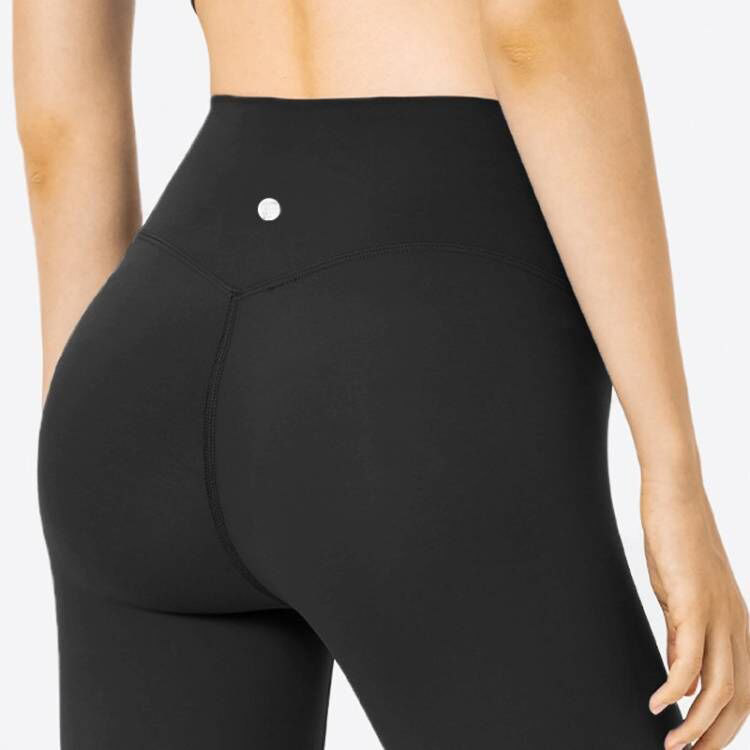 LULU yoga pants women's outer wear front file no T-line align nude feeling butt-lifting high-waist running sports fitness nine-point pants