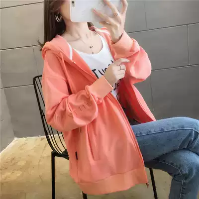 Pregnant women autumn 2021 new female autumn long version loose coat outside wear cardigan thick cotton T autumn coat Spring