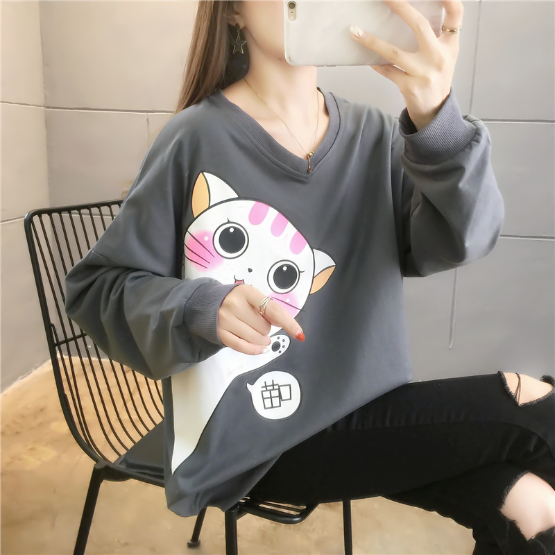 Pregnant woman T-shirt Long sleeves Loose Blouse T-shirt Autumn Medium Long Version Half Sleeve Short autumn fit small child surrogacy