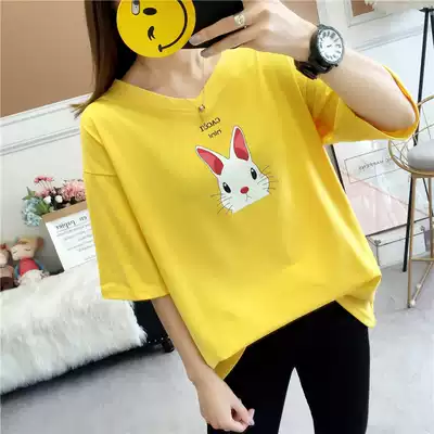 Pregnant women T-shirt short sleeve t-shirt women loose large size Short half sleeve summer V collar fashion jacket summer pregnant mother T-shirt
