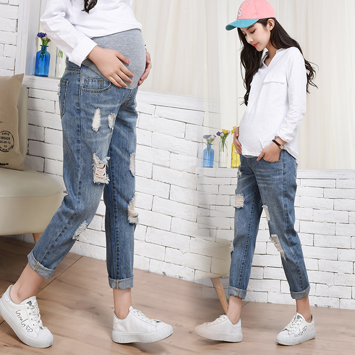 Pregnant Woman Pants Old Daddy Pants 2022 New Outwear Women's Spring Autumn Jeans Summer Pregnancy Late Spring 90% Spring