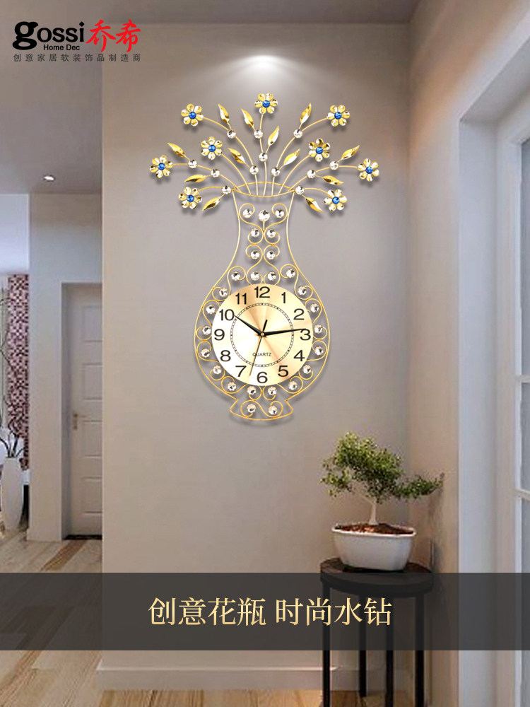 Josh watch wall clock Living room household fashion modern simple clock European style creative clock Mute hanging watch Quartz clock