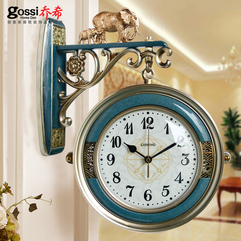 Josh light luxury double-sided clock wall clock living room home fashion Nordic modern minimalist creative clock European style wall watch