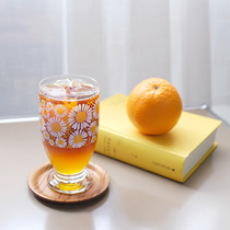 Japanese-made ADERIA stone mound nitrate retro Showa tall water Cup Japanese fresh print glass