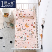 Childrens latex cartoon two-piece set 60*120 mat kindergarten non-slip cool silk fabric baby into the garden mat