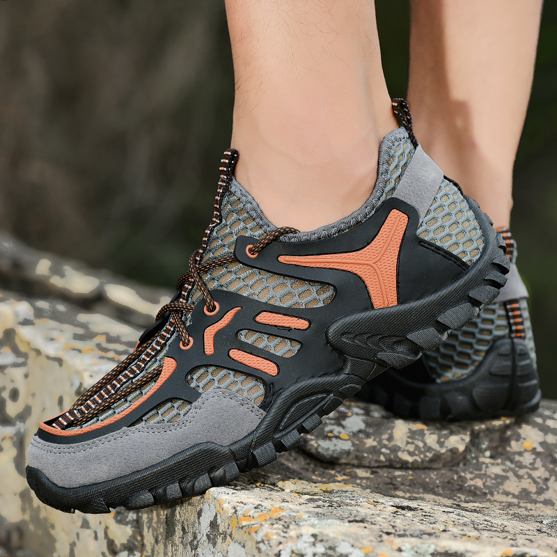 Mountaineering Shoes Men's Summer Mesh Shoes Lightweight Breathable Sports Outdoor Shoes Mesh Shoes Non-slip Mesh Hiking Shoes