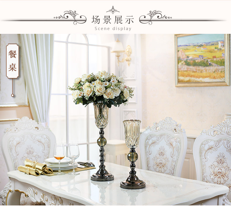 Phong cách thủ công châu Âu và Mỹ đồ trang trí mới mô hình cổ điển phòng khách phòng tiền sảnh bàn phụ kiện nhà kính pha lê các đồ trang trí bàn làm việc