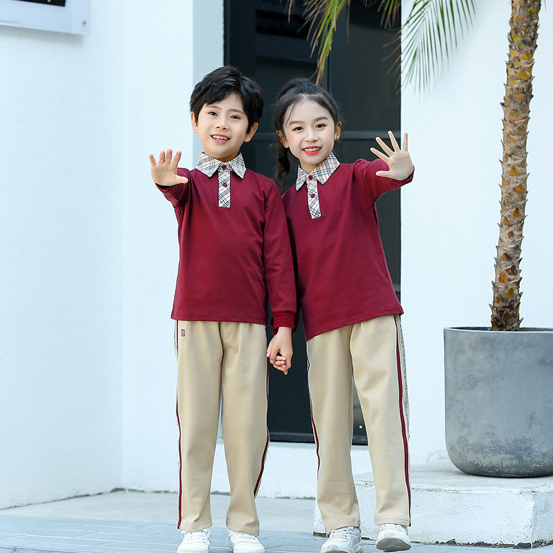Zhuhai City School Uniform of the Xiangzhou District Primary School Students Unified Student Costume Long Sleeve Blouse School Uniform Pants Suit Spring Autumn Clothing