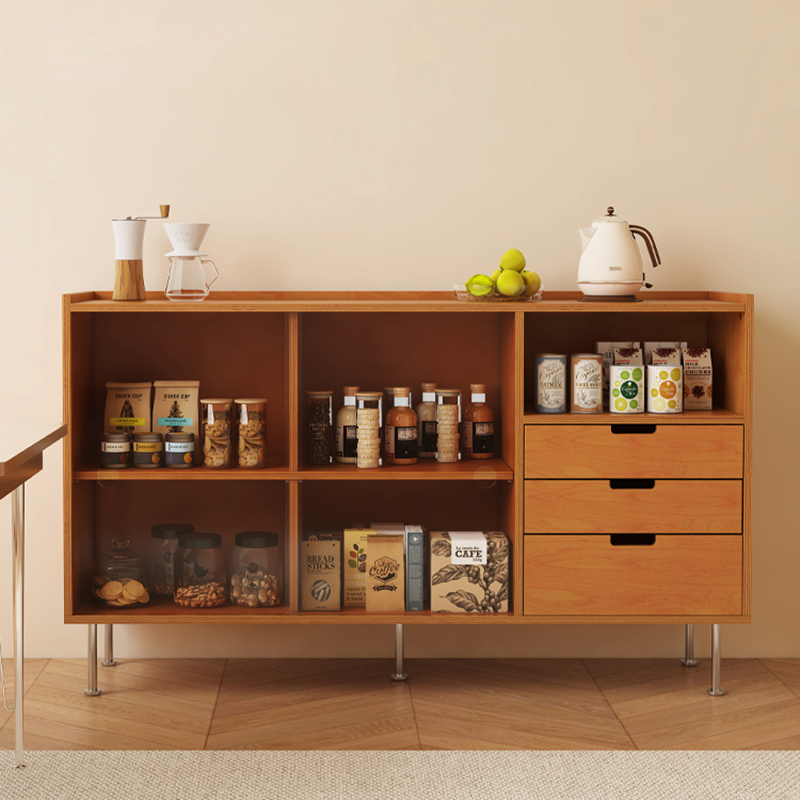 Medieval-Style Solid Wood Sideboard, Modern Minimalist Living Room Storage Cabinet, Floor-Standing Storage Cabinet, Multi-Layer Storage Cabinet