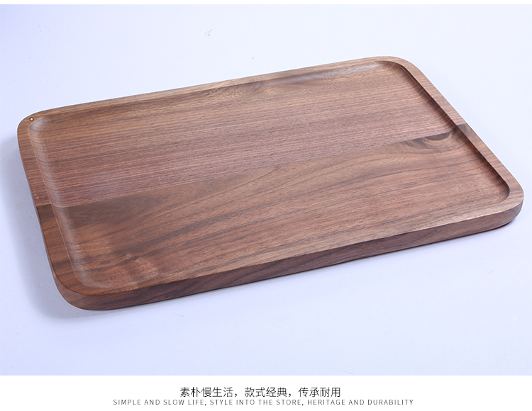 Nhật bản pallet gỗ hình chữ nhật nhà óc chó màu đen gỗ ăn sáng tấm khách sạn cao cấp rắn tấm gỗ chữ tùy chỉnh khay gỗ