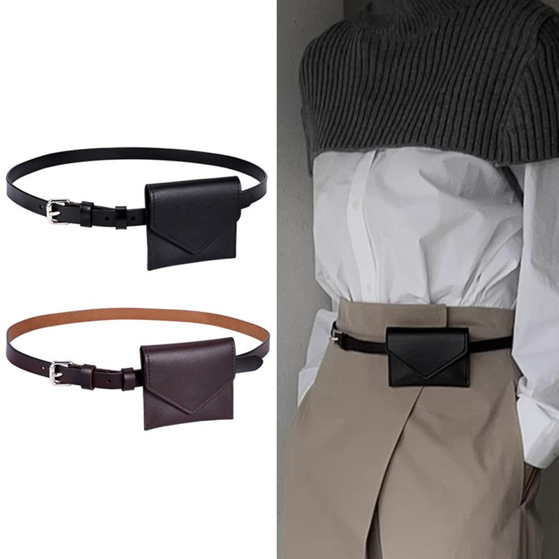 Trendy Designer European and American Style Mini Belt Waist Bag Genuine Leather Unisex Decorative High-End Versatile Belt Waist Cincher